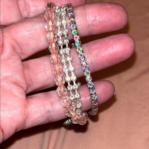 Icing Pink and Silver Bracelet Trio